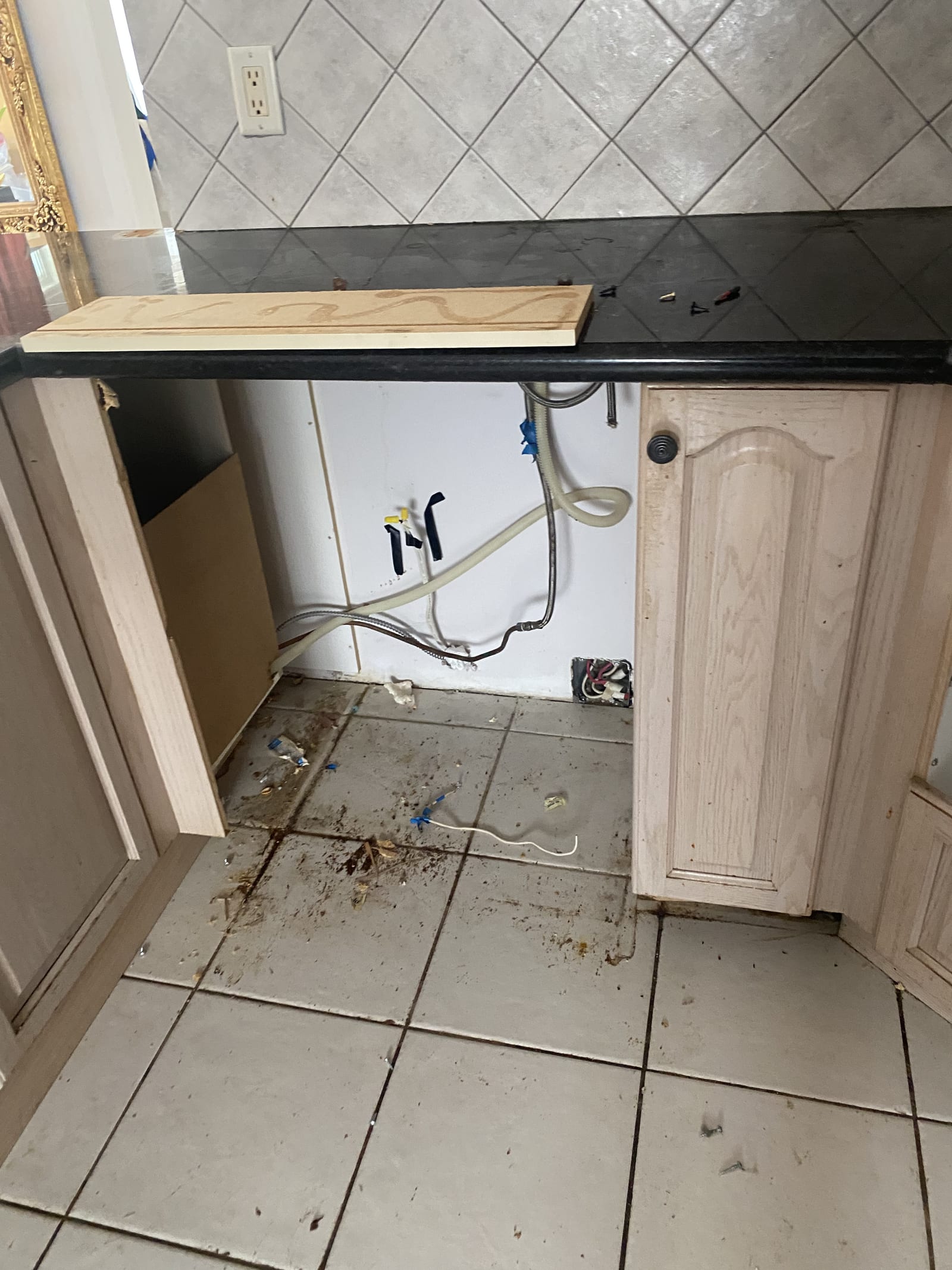 Cabinet access and preparation